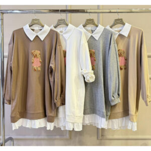Abito MARYLEY in felpa con bordi camicia