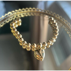 Bracciale con cuore grande pendente , ORO