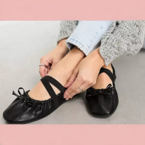 Ballerine arricciate con fasce elasticizzate