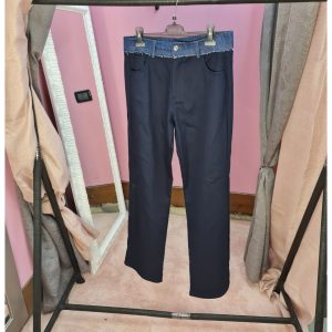 Pantalone VICOLO mod ALEX con dettagli in denim