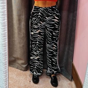 Pantalone VICOLO con bande in fantasia zebrata