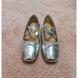 Ballerine SUSYMIX con fasce & "borchie" , ARGENTO
