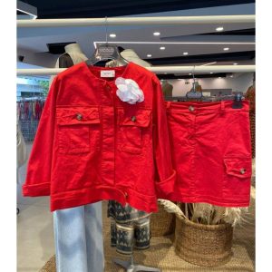 Minigonna VICOLO in jeans  , ROSSO