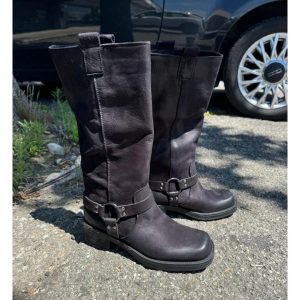 Stivale DIVINE FOLLIE "biker" , nabuk NERO