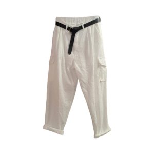 Pantalone Cargo TENSIONE IN con bottoni gioiello in sangallo
