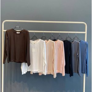 Maglia VICOLO in viscosa manica lunga TANTI COLORI anche il VINACCIA, NERO