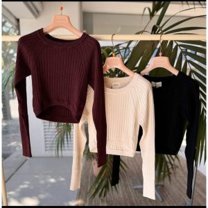 Maglia Crop VICOLO a costa larga