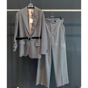 Pantalone VICOLO a palazzo in "Pied de Poule " con micro pailettes