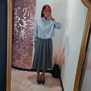 Camicia Crop VICOLO micro check