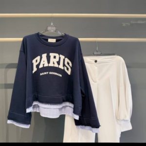 Felpa Oversize VICOLO con stampa frontale & bordi in check