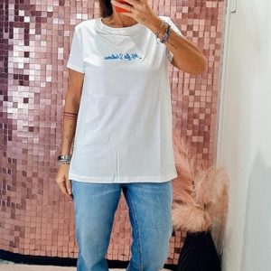 T-shirt VICOLO con ricamo " mi fa volare "