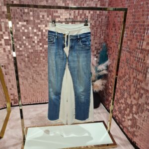 Pantalone VICOLO in cotone garzato con applicazione Jeans