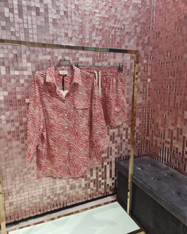 Completo VICOLO in fantasia panna / rosso