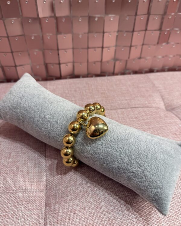 Bracciale con charm rimovibile a cuore, ORO