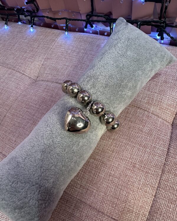 Bracciale con cuore pendente , ARGENTO