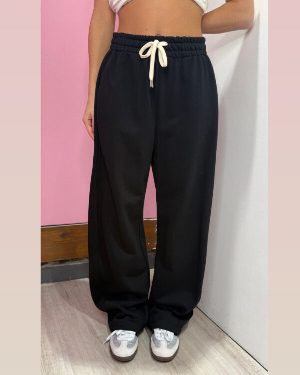 Pantalone VICOLO in cotone garzato , mod. BARREL , NERO