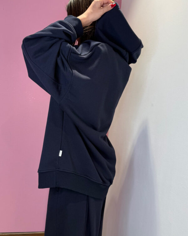 Felpa Over VICOLO con zip & cappuccio , BLU