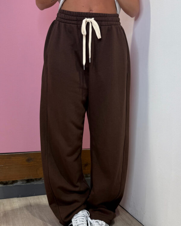 Pantalone VICOLO in cotone garzato , Mod BARREL , MORO