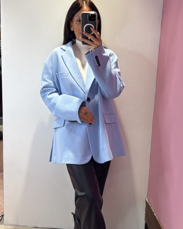 Blazer Over VICOLO in felpa garzata , AZZURRO