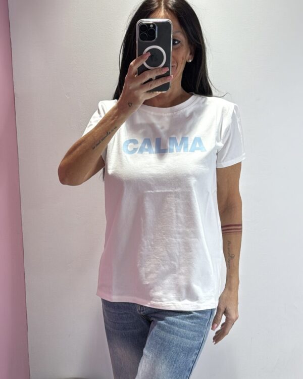 T-shirt VICOLO con stampa CALMA , AZZURRO