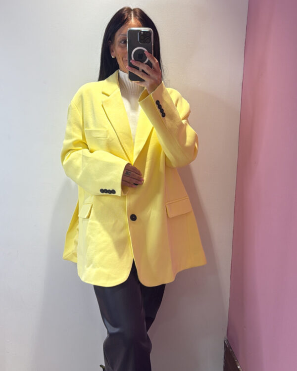 Blazer Over VICOLO in felpa garzata , GIALLO PASTELLO