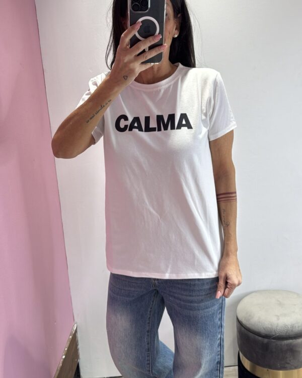 T-shirt VICOLO con stampa CALMA , NERO