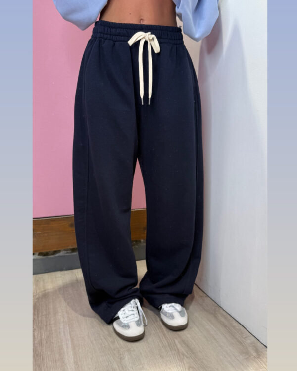 Pantalone VICOLO in cotone garzato, Mod. BARREL , BLU