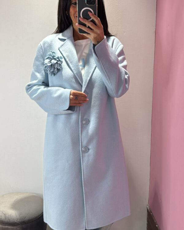 Cappottino VICOLO "HAND MADE" con spilla, AZZURRO