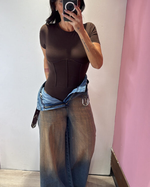 Body VICOLO effetto corsetto, MORO