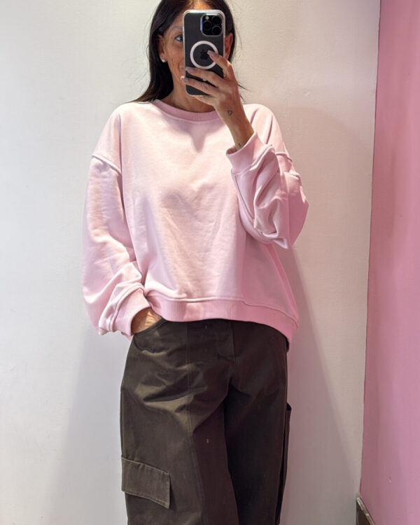 Felpa Over VICOLO Basic, ROSA CHIARO