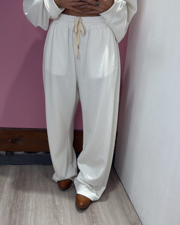 Pantalone VICOLO in cotone garzato, mod. BARREL,  BIANCO