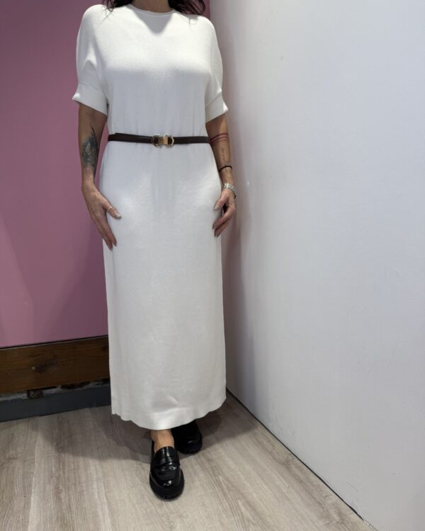 Abito Lungo VICOLO a costine , BIANCO