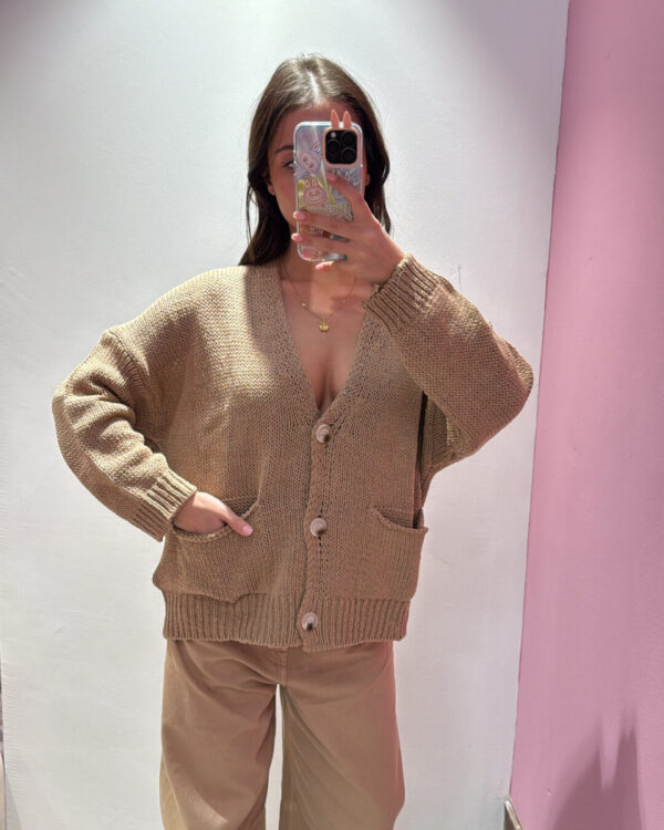 Cardigan SUSYMIX a V con tasche frontali ,VARI COLORI