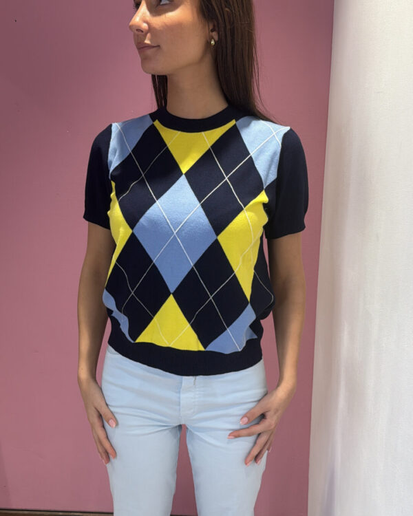 Maglia MOTEL a losanghe con le maniche corte, VARI COLORI