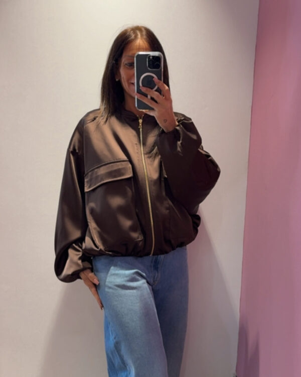 Bomber VICOLO in raso , MORO