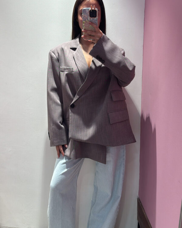 Blazer Over VICOLO mod. FRANKIE con bottone spostato, MORO