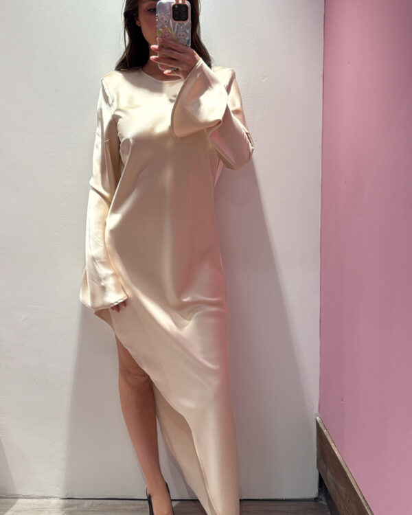 Abito VICOLO asimmetrico con spalline, VANIGLIA