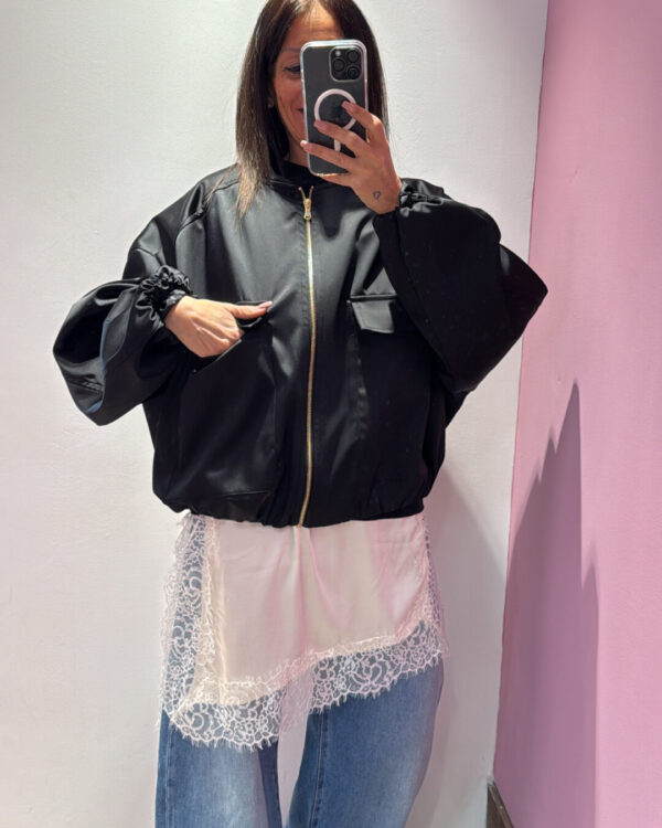 Bomber VICOLO in raso , NERO