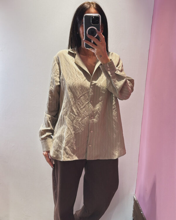 Camicia VICOLO effetto stropicciato, BEIGE