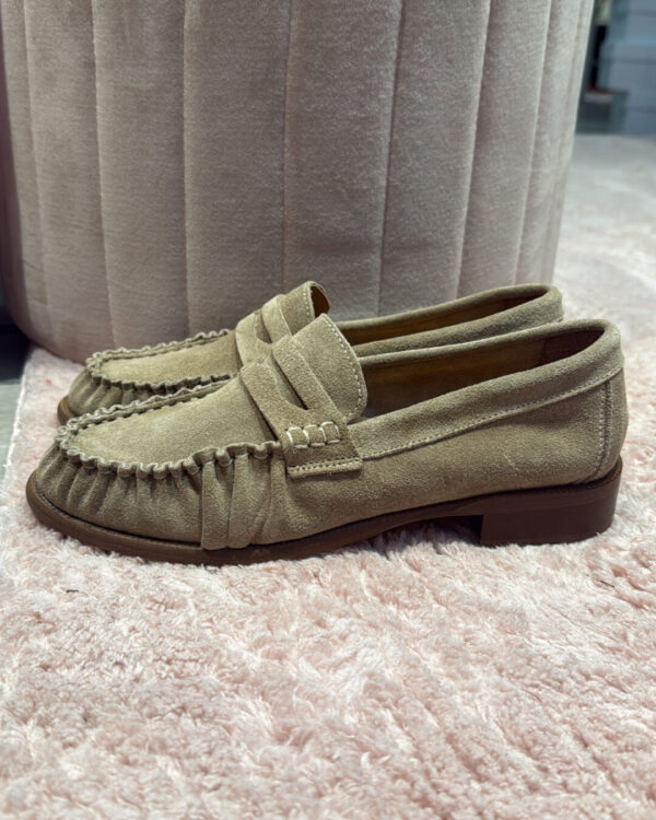 Mocassino ATTIKA ( via mondana) in camoscio con arricciatura , MOUSSE