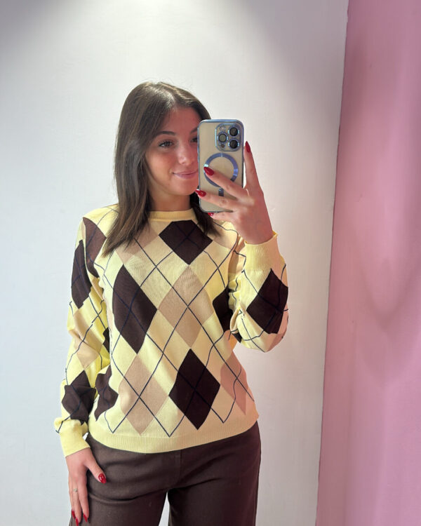 Maglia VICOLO a losanghe, GIALLO