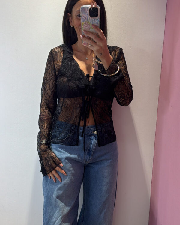 Camicia VICOLO in pizzo con rouches, VARI COLORI