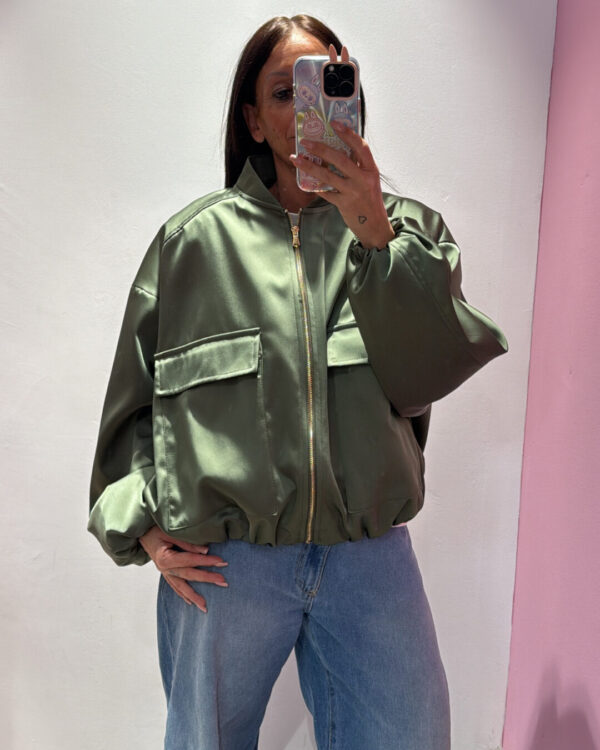 Bomber VICOLO in raso , VERDE