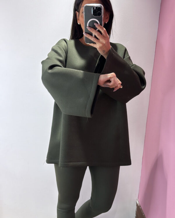 Felpa Over VICOLO con manica larga, VERDE MILITARE