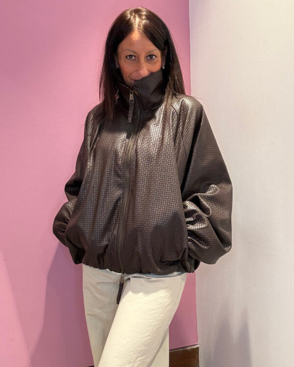 Bomber MOTEL in ecopelle intrecciata