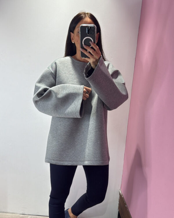 Felpa Over VICOLO con manica larga , GRIGIO