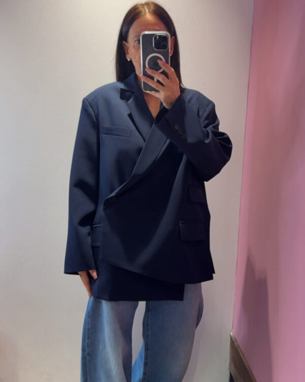 Blazer Over VICOLO mod. FRANKIE con bottone spostato BLU