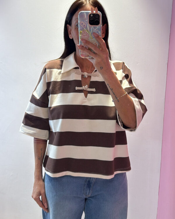 Polo VICOLO a righe larghe con alamari , VARI COLORI