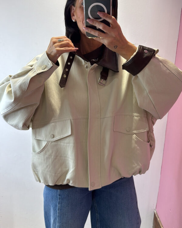 Bomber VICOLO con collo & polsini in ecopelle