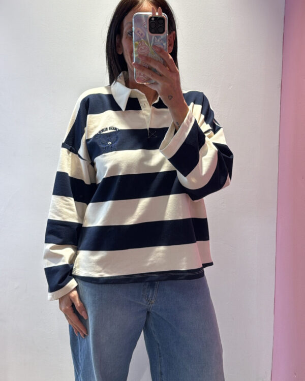 Polo VICOLO a righe larghe con ricamo